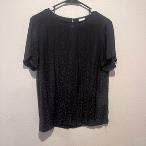 A New Day Black Patterned Short Sleeve Top